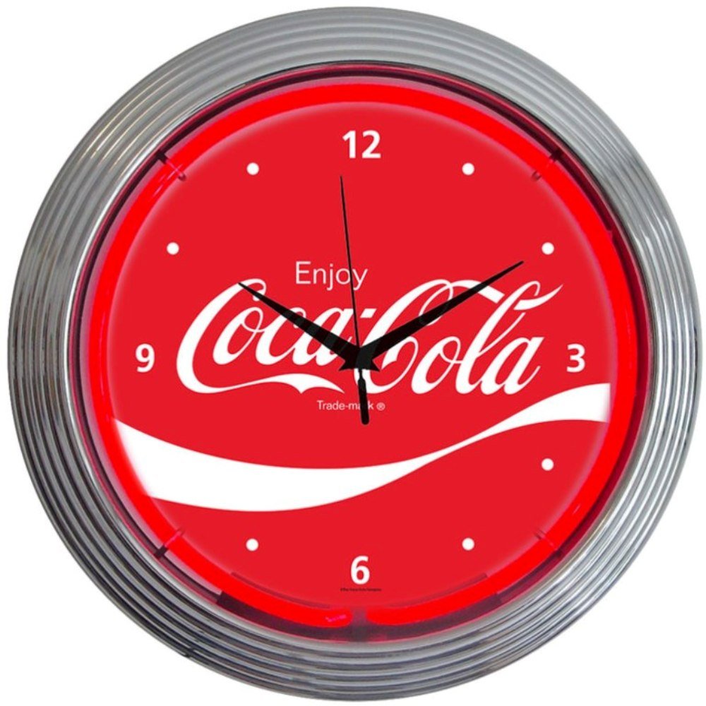 Amazon.com: Neonetics Drinks Coca Cola Wave Neon Wall Clock, 15